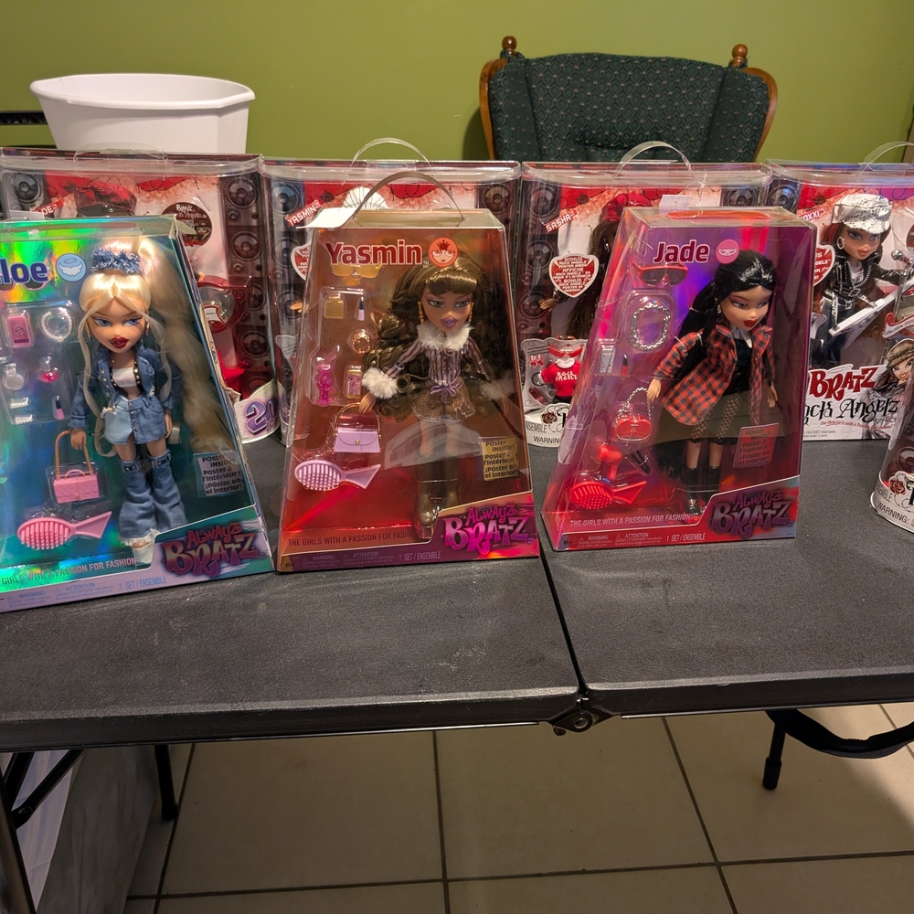 Black and Red Fashion Dolls with Accessories